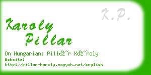 karoly pillar business card